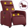 vidaXL Sedia da massaggio elettrica in Pelle finta rosso vino