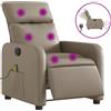 vidaXL Sedia da massaggio elettrica Cappuccino-Marrone Ecopelle