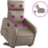 vidaXL Poltrona massaggiante con ausilio elettrico cappuccino in Pelle finta