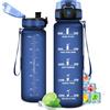 KollyKolla Borraccia Bambini 500ml, Bottiglia d'acqua Sportiva con Indicatore del Tempo Motivazionale, senza BPA, Borraccia Bambina, 1 Clic Aperto, Borraccia Acqua per Bambini, Scuola, Bici, Palestra