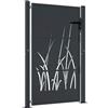 vidaXL Cancello da giardino antracite 100x150 cm in acciaio design erba