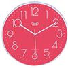Trevi OM 3508 S Orologio da Parete Silenzioso con Movimento SWEEP, Diametro 30cm e Numeri in Rilievo per Facile Lettura, Ideale per Camera da Letto e Ufficio, Funzionamento con Batteria AA, Rosa