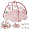 Blissful Diary Palestrina Neonato Con Arco Rimovibile, Palestrina Neonato Montessori Con 6 Giochi - Sviluppo Sensoriale E Motorio Progressivo, Regalo Per Neonati, Ragazze E Ragazzi, Rosa Floreale