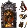 Besserite Mini DIY Book Nook Kit - Drago e Tesoro Nascosto, Puzzle 3D Legno Libreria per Adulti, Kit Modellismo Diorama con Luci LED Touch, Miniatura Fai da te per Decorazioni Libreria, Regalo Fantasy