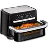 Tefal Dual Easy Fry Flex EY9228E0 - Friggitrice ad aria calda FlexCook, capacità totale 9 l, 7 diverse modalità, 2 zone di cottura indipendenti, colore: Nero
