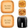 Bafiwu 120 pezzi di carta da forno per friggitrice ad aria calda Russell Hobbs, 4 l, 18 x 18 cm, per friggitrice ad aria calda, per Airfryer Russell Hobbs 4,3 l, Air Fryer Baking Paper per Russel Hobbs