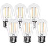 Spacelumen Lampadine LED S14 da 2 W con attacco E27 e involucro; lampadine impermeabili da 2700 K (bianco caldo) per ghirlande da esterno. Confezione da 6