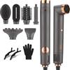 BESTBOMG Air Styler 6 in 1 Modellatori ad Aria Calda, 110000 RPM Hair Styler Spazzola Asciugacapelli Multifunzione, Ferro Arricciacapelli ad Aria Calda Automatico, Spazzola per Lisciare i Capelli
