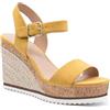 Coutgo Donna Espadrillas zeppa cinturino alla caviglia sandali Open Toe piattaforma zeppe scarpe, Giallo, 37 EU