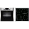 NEFF EDX40 - Set di fornelli E1CCD2AN3, 60 x 60 cm, pulizia EasyClean, CircoTherm, display a LED e piano cottura elettrico M13R42N2, zona arrosto, telaio in acciaio inox