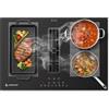 AMZCHEF Piano a Induzione con Cappa Integrata, 7200W Piano Induzione 4 Fuochi, 650m³/h Ventilazione Automatica Hob2Hood, 9 Livelli di Potenza, Timer & Blocco Bambini, Boost & Flex Zone