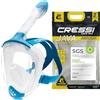 CRESSI Java Full Face Mask-Maschera Snorkeling Integrale Compact Fit Adulti-Trasp/Blu L/XL