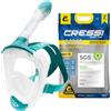 CRESSI Java Jr Full Face Mask-Maschera Snorkeling Integrale Compact Fit Kids-Trasp/Acquamarina XS