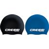 CRESSI Eddie Swim Cap 2X Adulto - Due Cuffie Adulto per il Nuoto, Nero/Bianco + Blu/Bianco, Taglia Unica