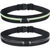 AiQInu 2 Pezzi Fascia Porta Cellulare Running, Marsupio Donna Uomo, Marsupio Corsa per Jogging, Viaggi, Escursioni, Sport, Camminata, Outdoor - Verde&Nero