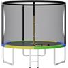 JUMMICO Trampolino da Giardino Trampolino per Bambini con Scaletta e Rete di Sicurezza Ø 183/220/290/360cm Tappeto Elasticoper Adulti e Bambini