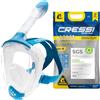 CRESSI Java Jr Full Face Mask-Maschera Snorkeling Integrale Compact Fit Kids-Trasp/Blu XS