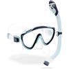 CRESSI Tinetto & Iguana Dry Blue Navy/Ice Cyan - Combo Set Snorkeling Jr Maschera Tinetto e Snorkel Iguana Dry, Blu Navy/Azzurro Ghiaccio, Taglia Unica