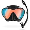 CRESSI F1 - Maschera o Combo Set Maschera Frameless & Snorkel Dry per Immersioni e Snorkeling, Taglia Unica, Unisex