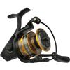 PENN Battle® IV Spinning Reel, Saltwater Angler Fishing Sea Fish Lure & Bait, Bass, Pollack, Cod, Mackerel, Wrasse, Aluminum Spool, Robust Ambidextrous 4000 Reel Size 6.2:1 Gear Black, Gold & Smoke