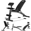ZIPRO Panca pesi regolabile pieghevole con leg curl e panca Scott 230 kg schienale inclinabile 6 posizioni panca multifunzione per allenamento forza home gym