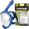 CRESSI Java Full Face Mask-Maschera Snorkeling Integrale Compact Fit Adulti-Blu/Blu Navy L/XL