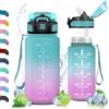 Vikaster Borraccia, 500/1000/1500ml Borraccia con Cannuccia, Borracce Senza BPA & Prova di Perdite, Borracce Sportiva per, Palestra, Trekking, Yoga, Ufficio, Outdoor