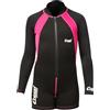 Cressi Shorty Kid - Muta Shorty per Bambini in Neoprene Ultra Stretch 1.5/2mm, Maniche Lunghe, S (2 Anni), Nero/Rosa