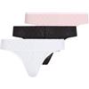 Calvin Klein Donna Slip Taglio Bikini Confezione da 3 Low Rise con Pizzo, Multicolore (Black/Classic White/Buff Pink), S
