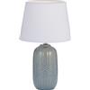 Pauleen 48321 Lampada da tavolo Glowing Hug E14 max. 20W bianco, blu grigio tessuto, ceramica lampada da comodino