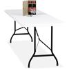 Relaxdays Tavolino Pieghevole da Giardino, HLP: 75 x 220 x 68 cm, Tavolo da Campeggio, in Plastica e Acciaio, Bianco