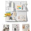 VUSIGN Kit organizer da parete combinato per pannello forato, montaggio a parete, per camera da letto, studio, ufficio, bagno, 4 pannelli forati e 17 accessori, 55,9 x 55,9 cm, bianco