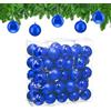 Relaxdays Palline di Natale, Set da 50 Palle Albero, Addobbi Natalizi, ∅ 6 cm, Sfere in Plastica Lucida e Opaca, Blu
