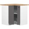 BDW - Armadio da cucina - Mobile angolare cucina con ante e piano di lavoro - Armadio 90 cm di larghezza, 85 cm di altezza - Mobili da cucina singoli, mobili da cucina (Bianco/Grigio)