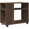 vidaXL Tavolino con Ruote Rovere Marrone 70x35x60 cm in Truciolato