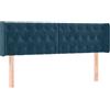 vidaXL Testiera ad Orecchio Blu Scuro 163x16x78/88 cm in Velluto