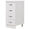 Shally Dogan Cassettiera Mobile Base per Cucina con 4 Cassetti, Mobiletto Componibile con Struttura in Legno Solida e Resistente, Organizer Dimensioni 40 x 50 x 85H cm (Bianco)