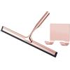 ZZHYTANG Raschietto in Acciaio Inossidabile 304, Lama in Silicone 25.6cm, Pulitore Professionale for Bagni, Hotel e Uso Commerciale(Oro Rosa)