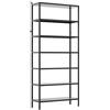 Brigros - Libreria Scaffale Metallico Fly 7 Ripiani 75x28x180 cm In Acciaio Laminato A Freddo, Verniciatura Epossidica Nera, Scaffale Multiuso Per Casa, Ufficio, Garage E Ripostiglio