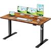 Homall Scrivania Regolabile In Altezza Scrivania Elettrica Con Gestione dei cavi e porta di ricarica USB Altezza Regolabile 73-118 cm, 2 Altezze Di Memoria Scrivania Per Ufficio (Marrone, 140x60cm)