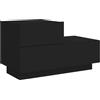 vidaXL Comodino con Luci LED Nero 70x36x40,5 cm