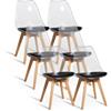 GrandCA HOME Set di 6 Sedie da Pranzo Schienale Trasparente Scandinave