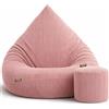 Slevobox Pouf Poltrona Sacco con Poggiapiedi 95x95x120 cm - Velluto a Coste Poltrona Pouf Sacco XXL da Interno - Morbido e Confortevole - Bean Bag per Adulti e Bambini - Mobili per Soggiorno