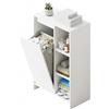 Baroni Home Mobile Portabiancheria con Cesto Estraibile, Armadio Salvaspazio con 3 Ripiani Laterali, Mobile Lavanderia in MDF per Bagno e Lavanderia, 50x30x87 cm (Bianco)