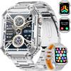 LIGE Smartwatch Uomo Con 2 Cinturini, Schermo HD 2,01", Orologio Smart Con Chiamata Bluetooth, Cardiofrequenzimetro 24/7 e SpO2, IP68 Impermeabile, 120+ Modalità Sportive Per Android iOS, EF2-M