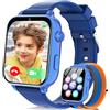 Berilona 4G Smartwatch Bambini, Orologio Smartwatch Bambini con GPS SOS Videochiamata Chat Vocale Modalità Classe Fotocamera Calcolatrice Contapassi, Smart Watch Bambino Bambina 4-12 Anni Regalo, Blu
