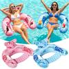 SOLAVERO 2 Pezzi Sedia Gonfiabile Piscina 119 x 86 cm (Blu + Rosa)