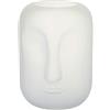 Baroni Home Vaso Decorativo Piante in Vetro Volti Geometrici Bianco Satinato 19X19X25 cm