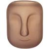 Baroni Home Vaso Decorativo Piante in Vetro Volti Geometrici Marrone Satinato 17X17X20 cm