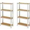 Baroni Home Scaffale in Acciaio e legno MDF, Scaffalatura per Garage, Magazzino, Cantine, Ripostiglio, Portante 400 kg, misure, Scaffalatura, 75x30x150 cm, 4 Ripiani 2 pezzi